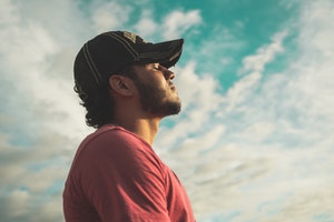 image of man meditating